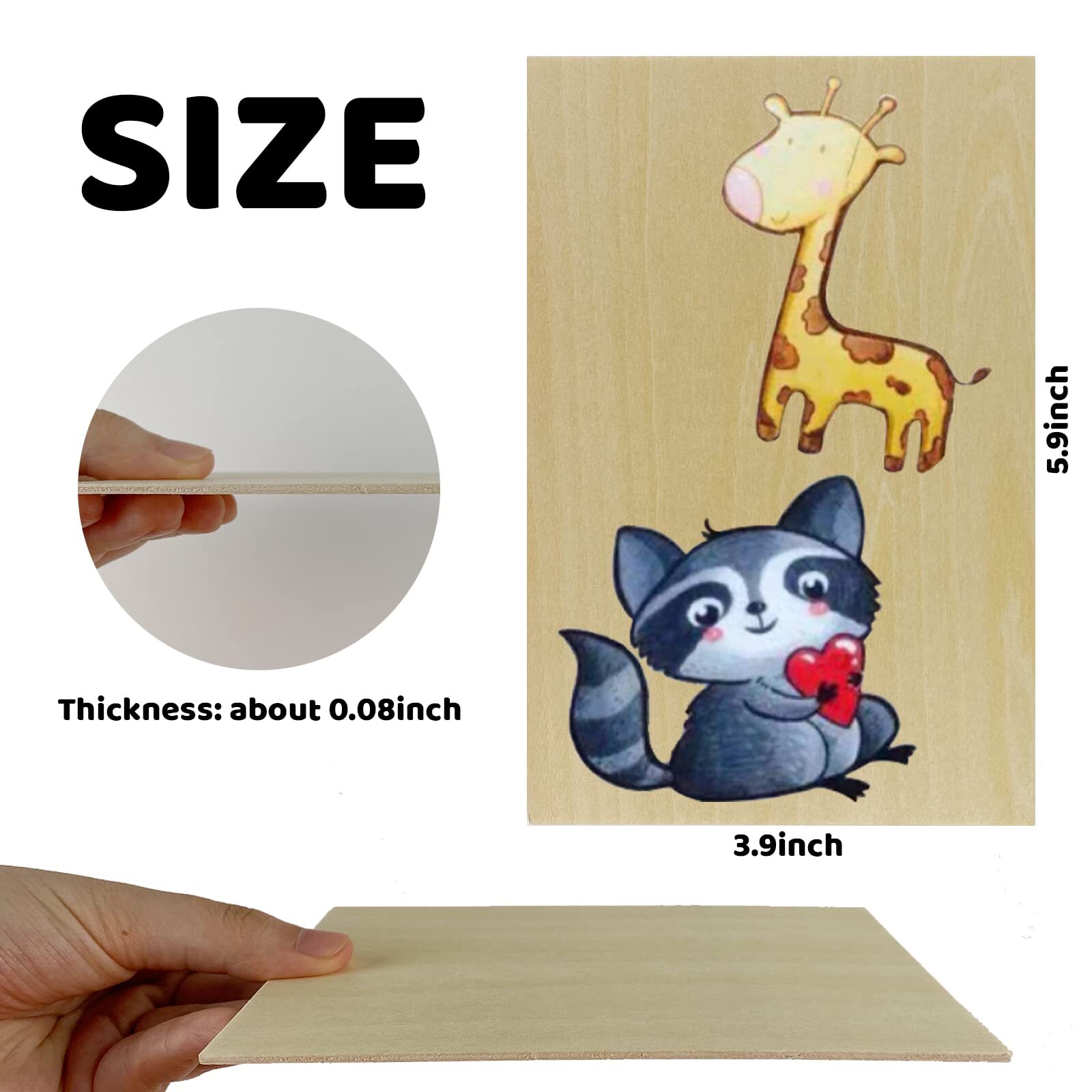 20 Pack Basswood Sheets for Craft Laser Wood Burning Wooden DIY Ornaments