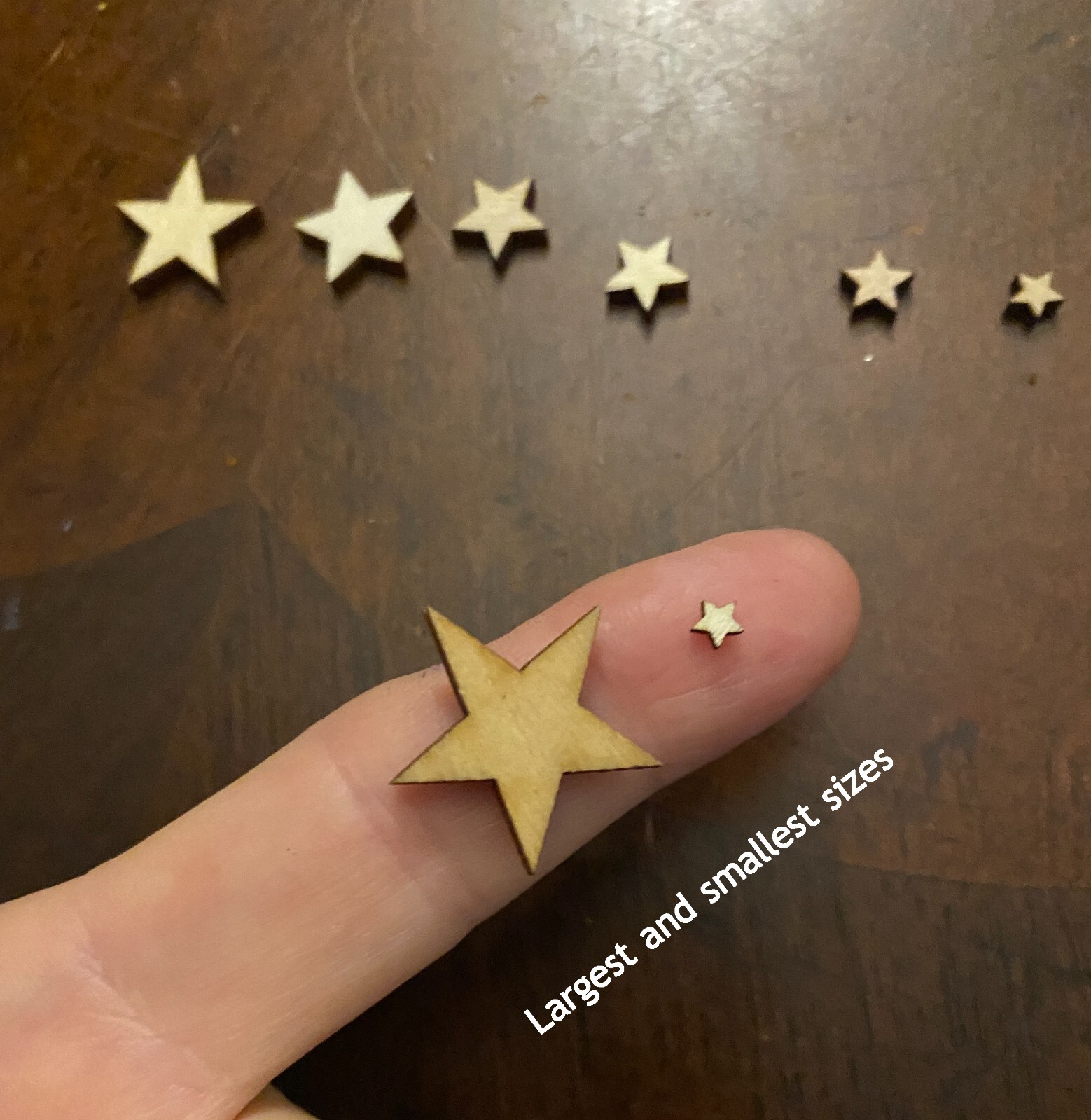 Small Wooden Stars, Pkgs of 10,20,30, Laser Cut, crafts, scrapbook $10=Free Ship