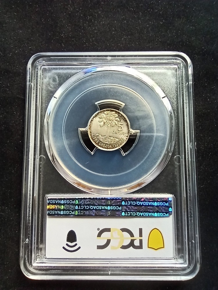 Guatemala : 5 Centavos Silver 1964 ; PCGS MS 66