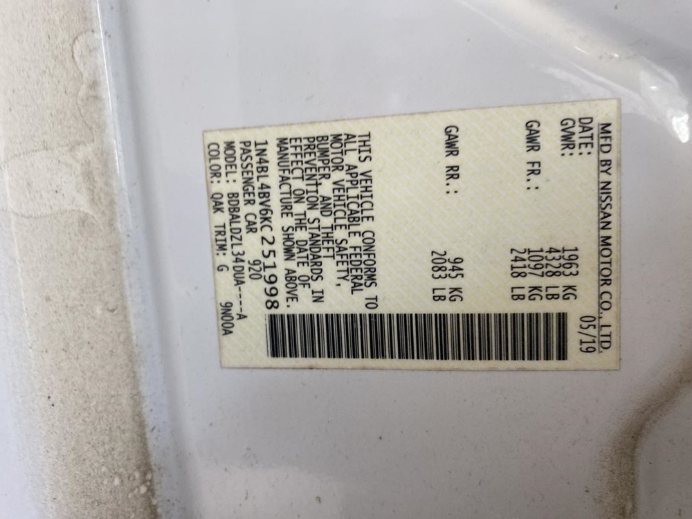 Complete Console Front Floor Fits 19-25 ALTIMA 1007629