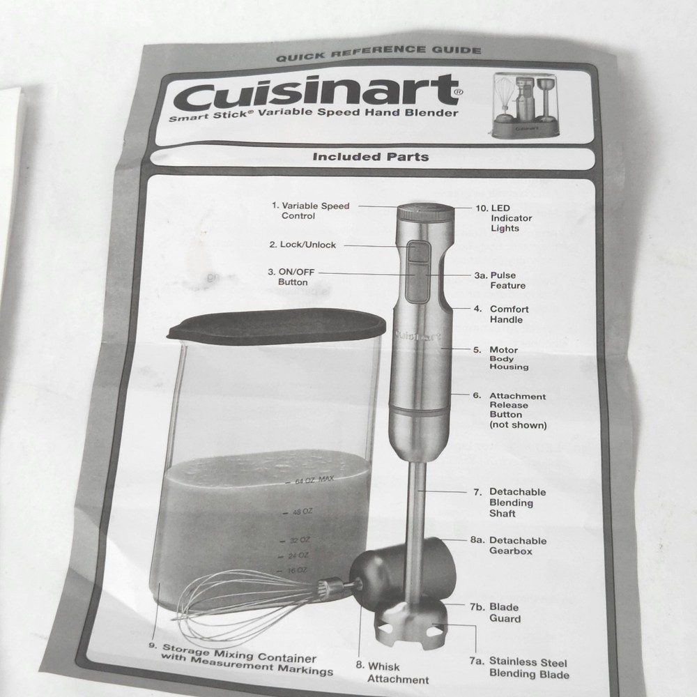 Cuisinart Smart Stick HB-800PC Manual Quick Start Guide