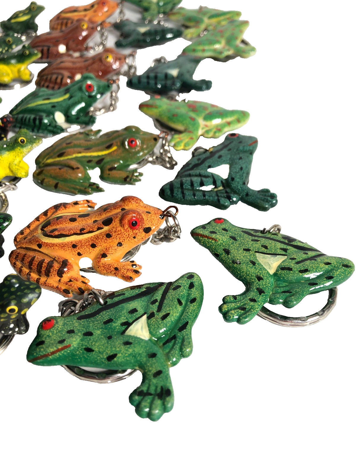 Keychain Lot Turtles Frogs NOS Gifts Fund Raising Stocking Stuffers Resell 35 pc