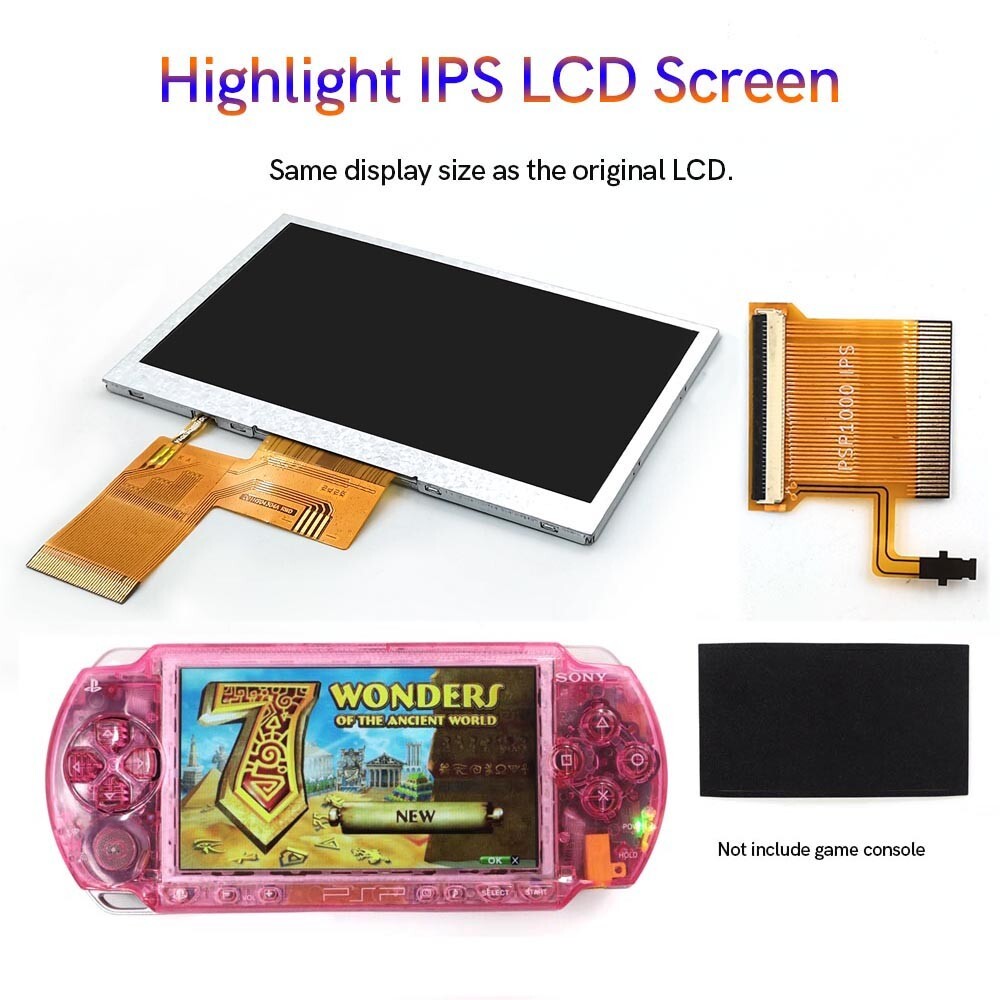 Highlight Brightness IPS LCD Screen Kits For PSP1000/1001 Game Console