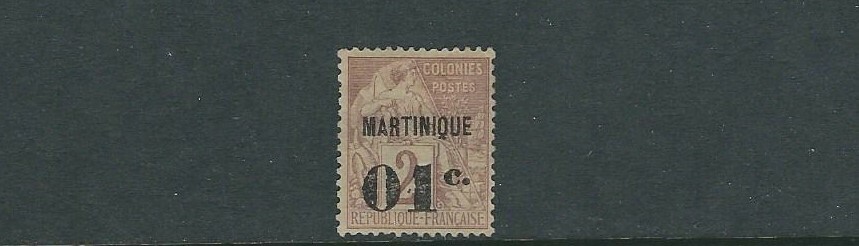 MARTINIQUE 1886-91 COMMERCE (Scott 9 1c on 2c) F/VF MH