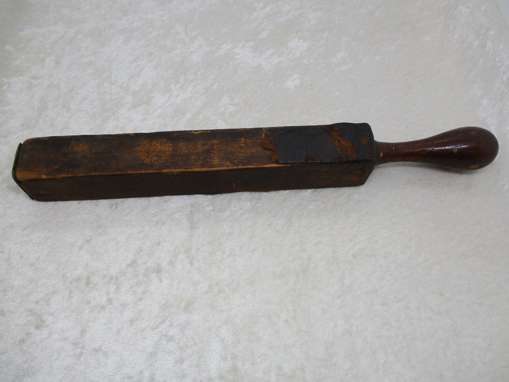 Antique Barber's Straight Razor Leather Strap Strop Sharpener
