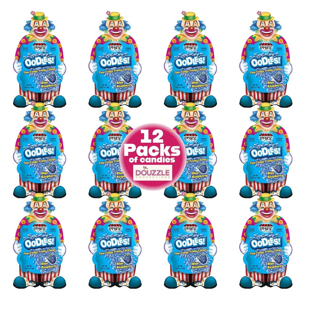 Blue Raspberry Tiny Tangy Chews individually wrapped candies.