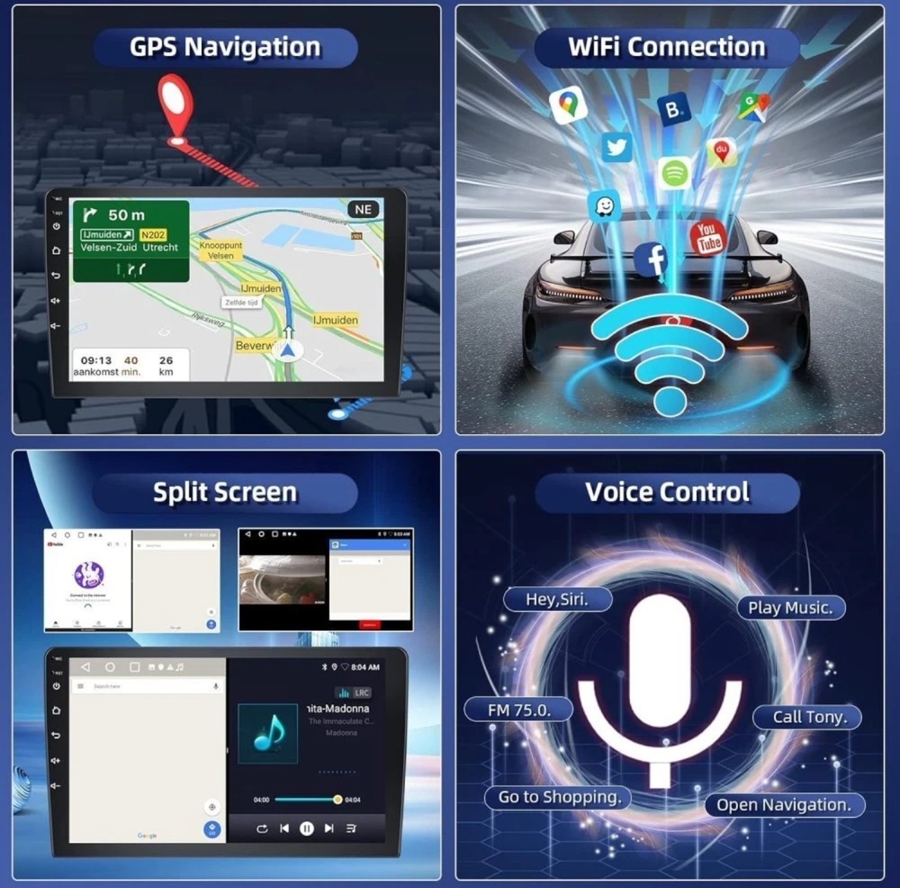 Toyota RAV4 2013-2018 4+ 64G 10.1“ screen Stereo Radio Carplay Android 14 GPS O