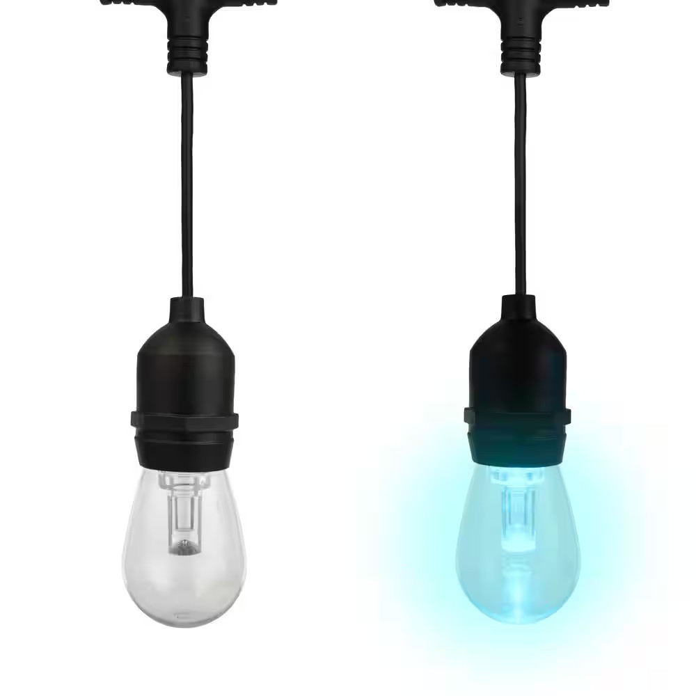 15 Edison String -Light - 50 Ft. Outdoor Plug-In Color-Changing Integrated LED E