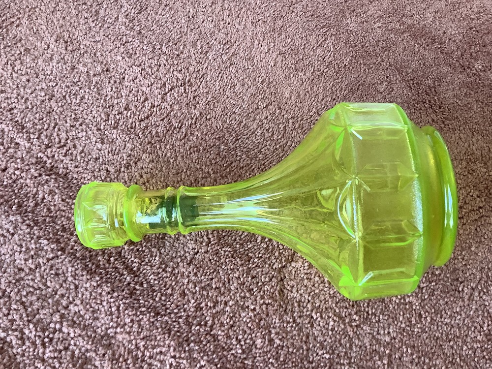 Vaseline Wine Bottle Glass Antique