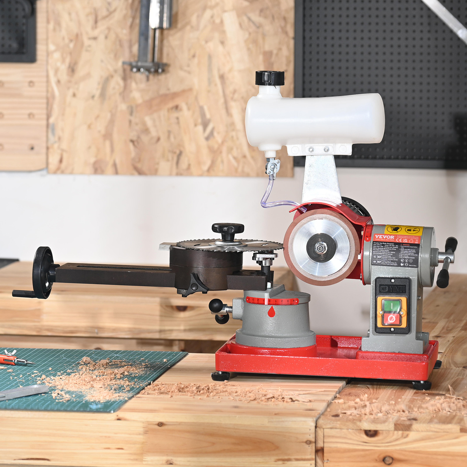 VEVOR Circular Saw Blade Sharpener Grinder 370W 3600RPM with Water Tank 5" Wheel