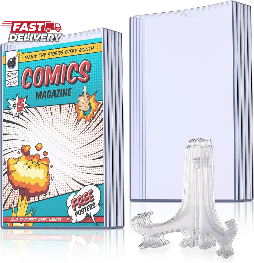 Zonon 5 Set Comic Book Display Case Set, Include Comic Book Sleeves and Clear Pl