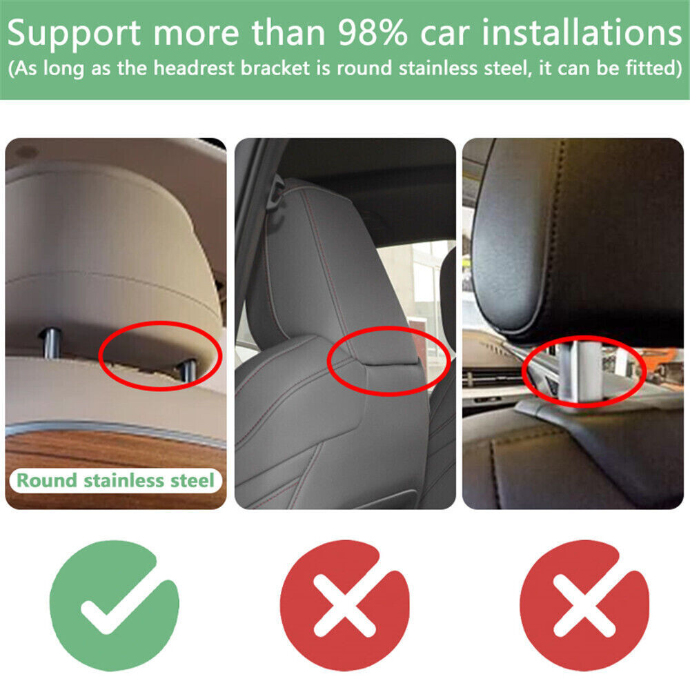 2x Car Headrest Monitor Rear Seat Entertainment TV Video Player IPS Touch Screen