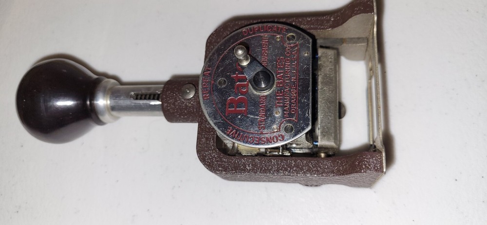 BATES NUMBERING MACHINE 6 with damaged box