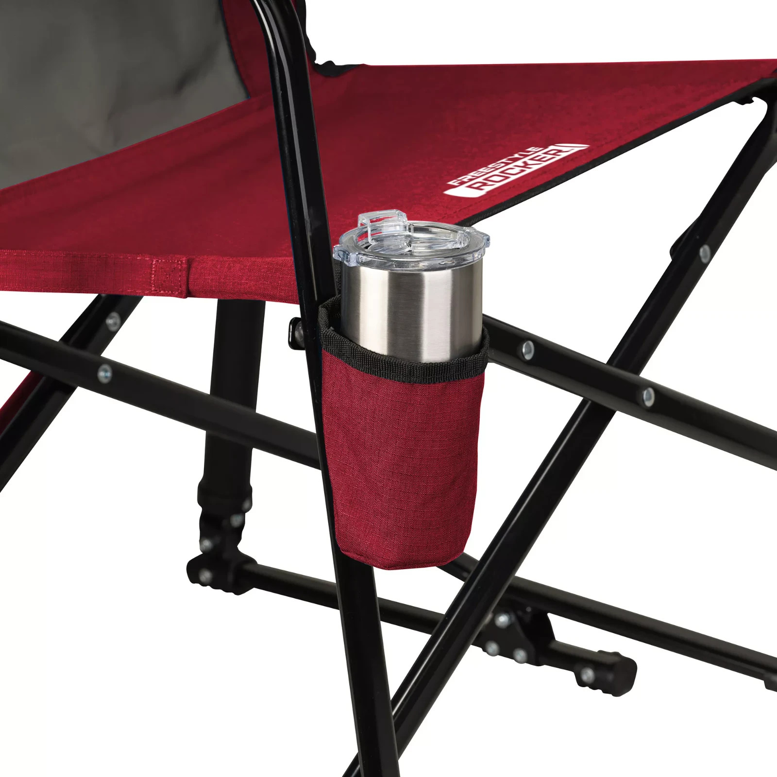 GCI Outdoor Freestyle Rocker Mesh Chair Color: Heathered Red/Black