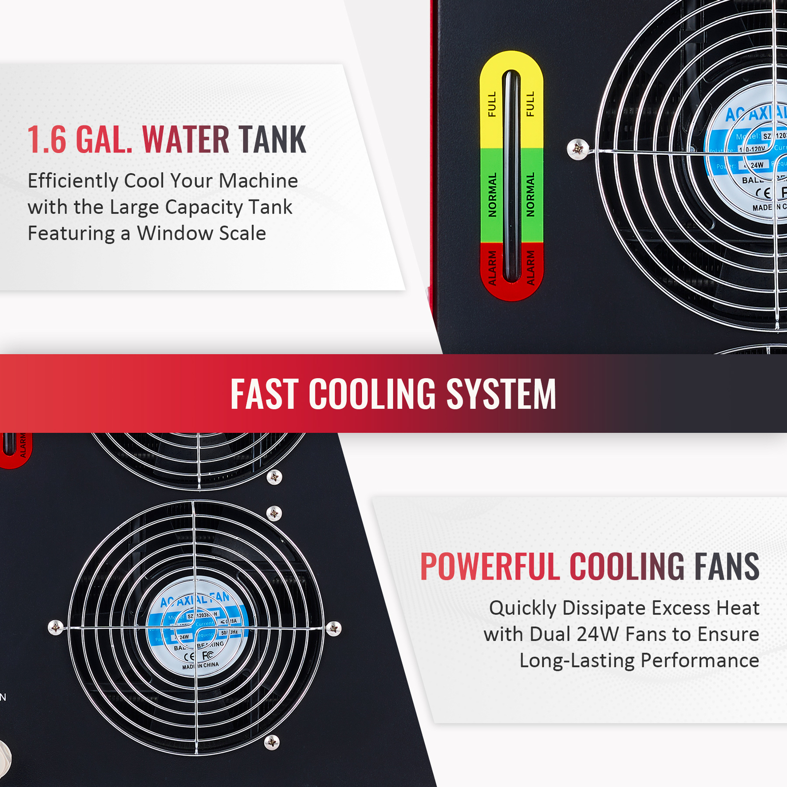 OMTech CW-5000 Industrial Water Chiller for CO2 Laser Engraving Cutting Machines