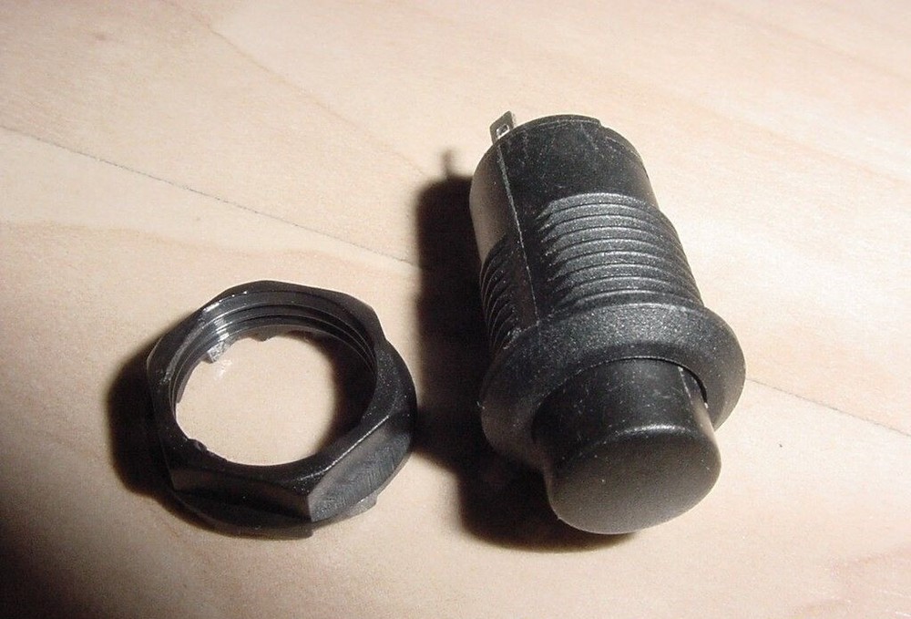 Black Push Button Toggle Switch 1/2" On-Off Latching 3A 125VAC 0.3A 12VDC #E35AA