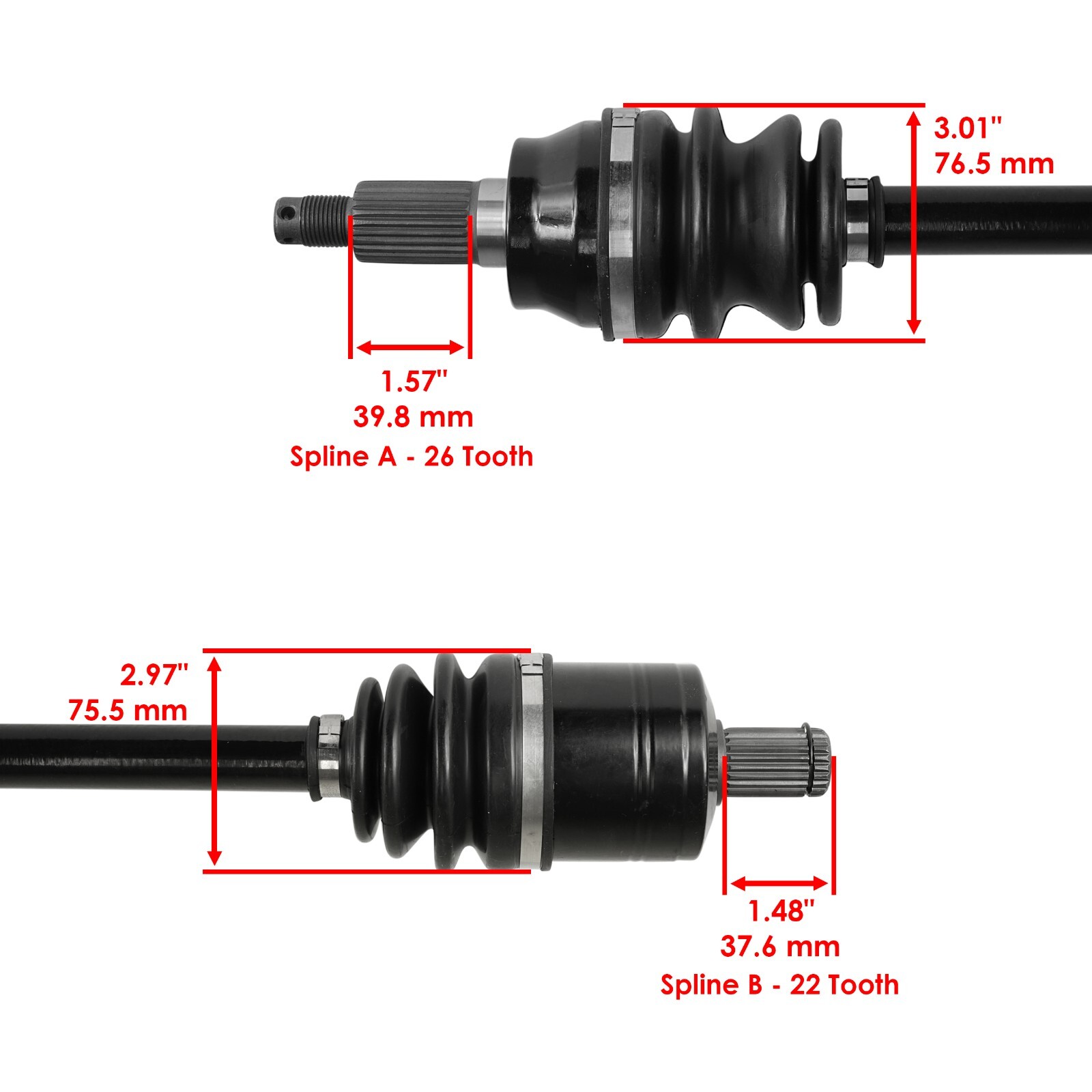 Front Left And Right CV Joint Axles for Polaris RZR XP 1000 Eps 2014-2019