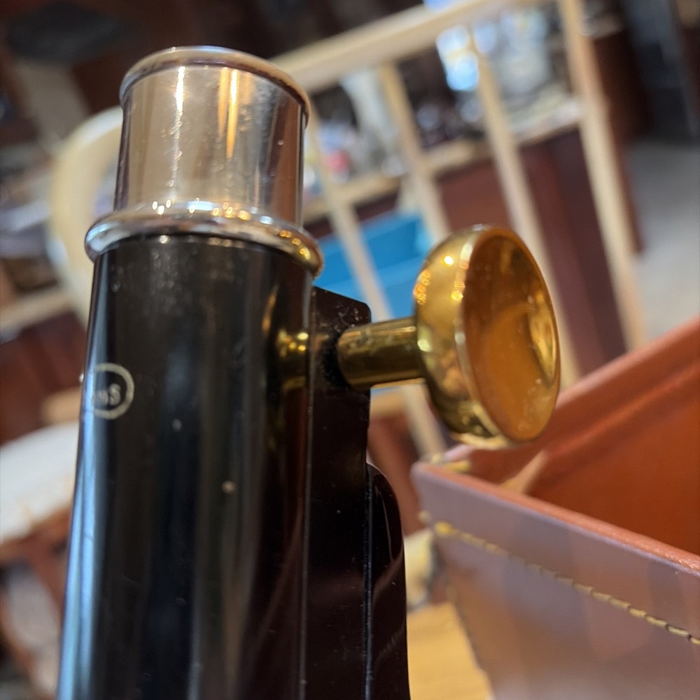 1930's W. Watson & Sons Ltd Microscope Leather carry case & Key Set Instrument