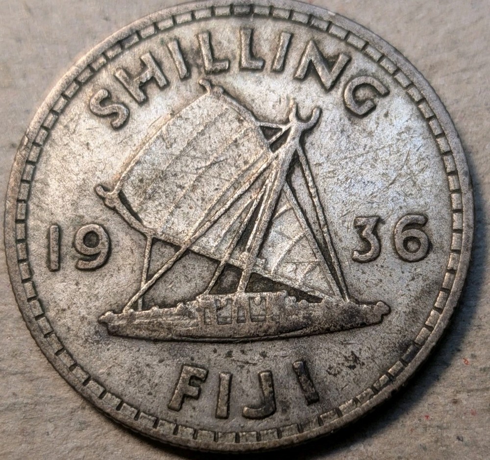 Fiji 1 shilling 1936 silver