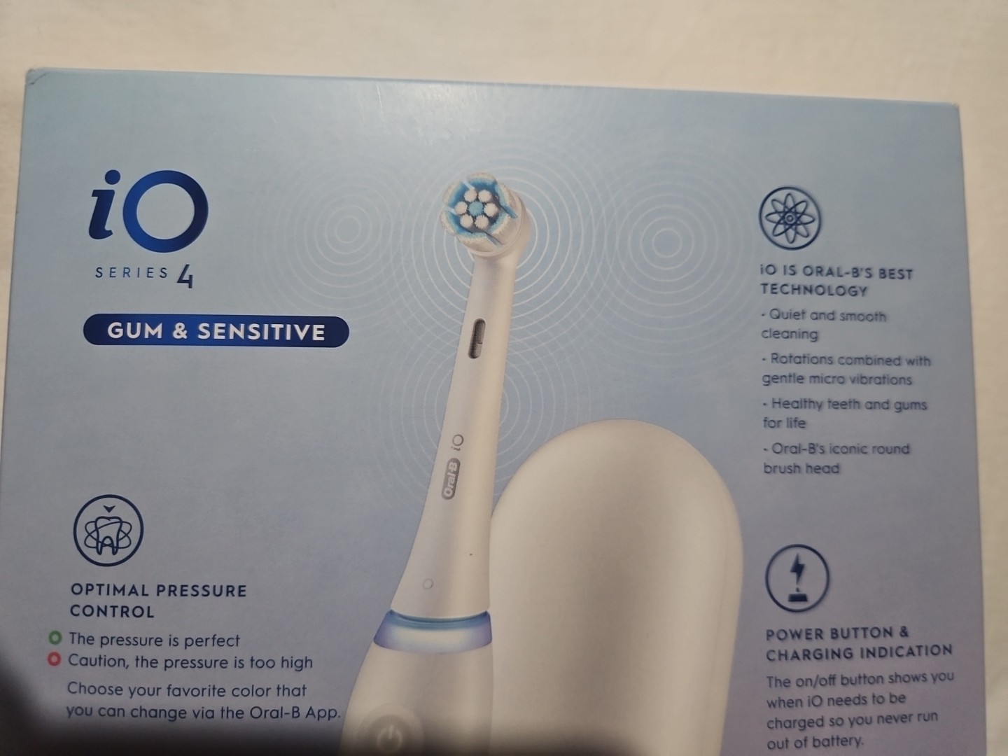 Oral-B iO Series 4 Gum Sensitive Care Rechargeable Electric Toothbrush White NEW