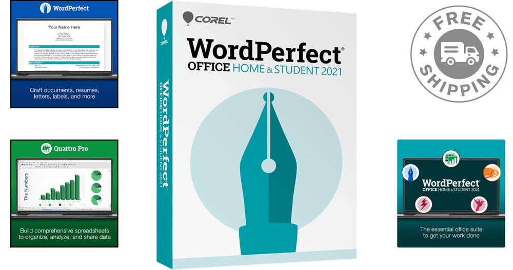 2021 WordPerfect Office Suite | Word Processor, Spreadsheets & Presentations