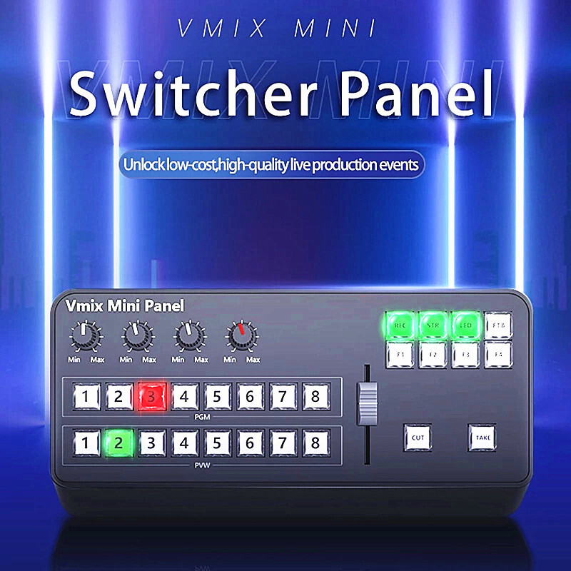 TYST Vmix Mini Panel Switcher Control MIDI2.0 8-Channel Video USB Tally Output