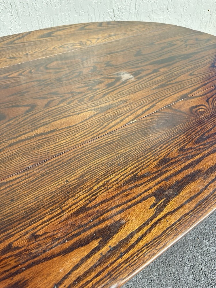 Vintage Cushman Classics Drop-Leaf Oval Coffee Table – Solid Oak