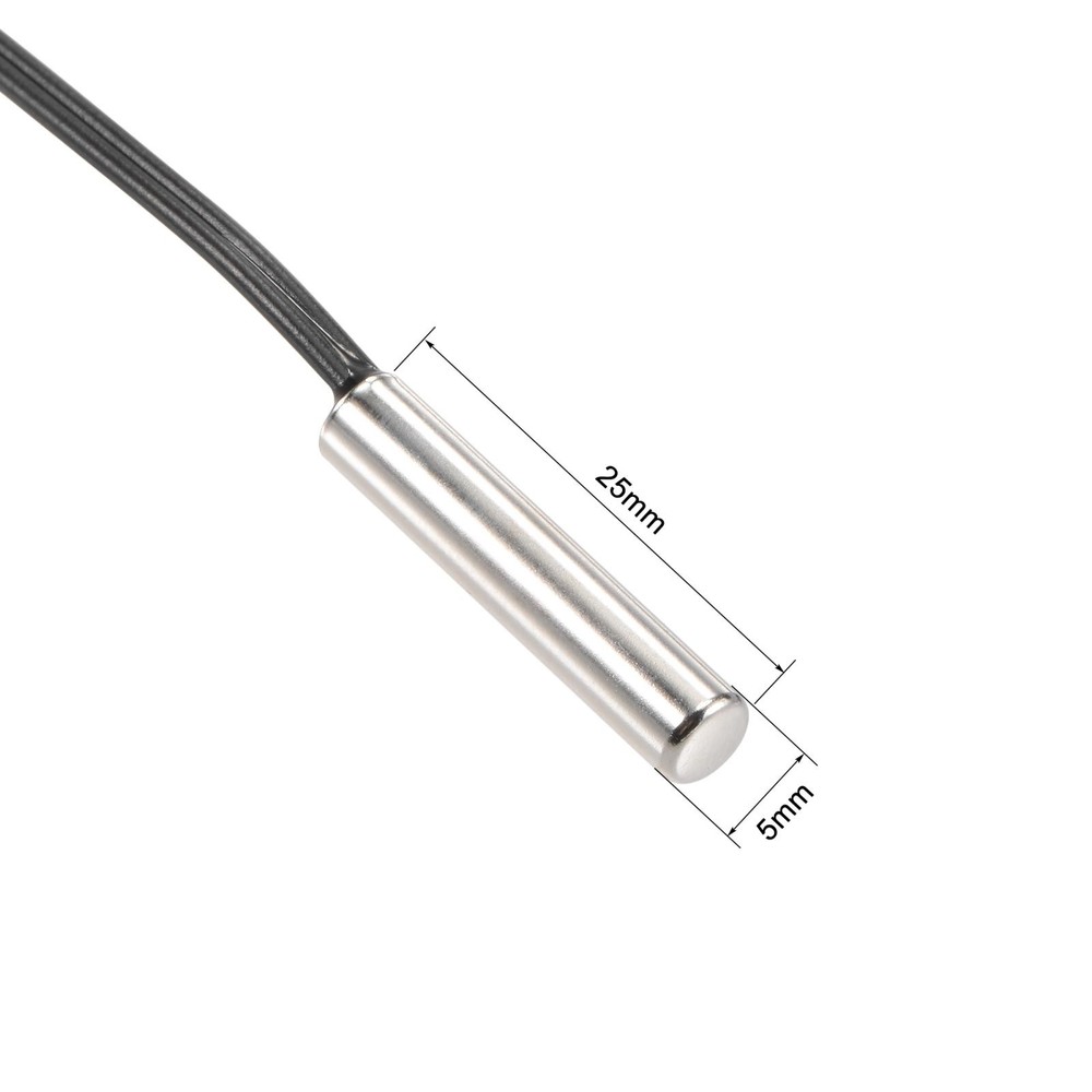 2pcs 5K Temperature Sensor Probe, Stainless Steel Thermal Sensor Probe 200mm