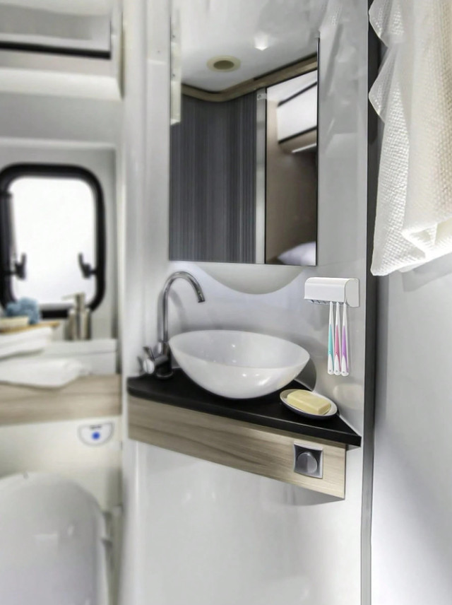 1pc Wall-Mounted Toothbrush Holder with Toothpaste Dispenser - No Drilling-NEW