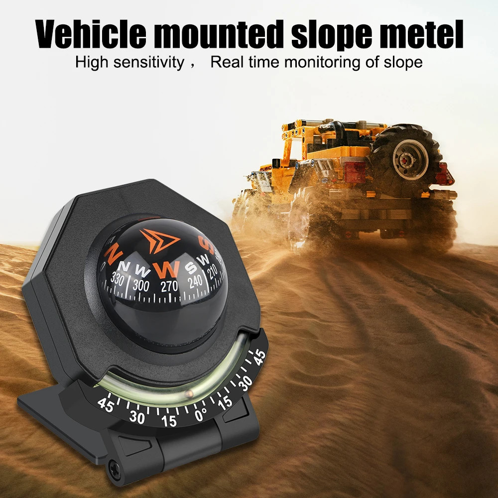 High Precision Navigation Car Mount Compass Ball Car Dashboard Compass 2-In-1