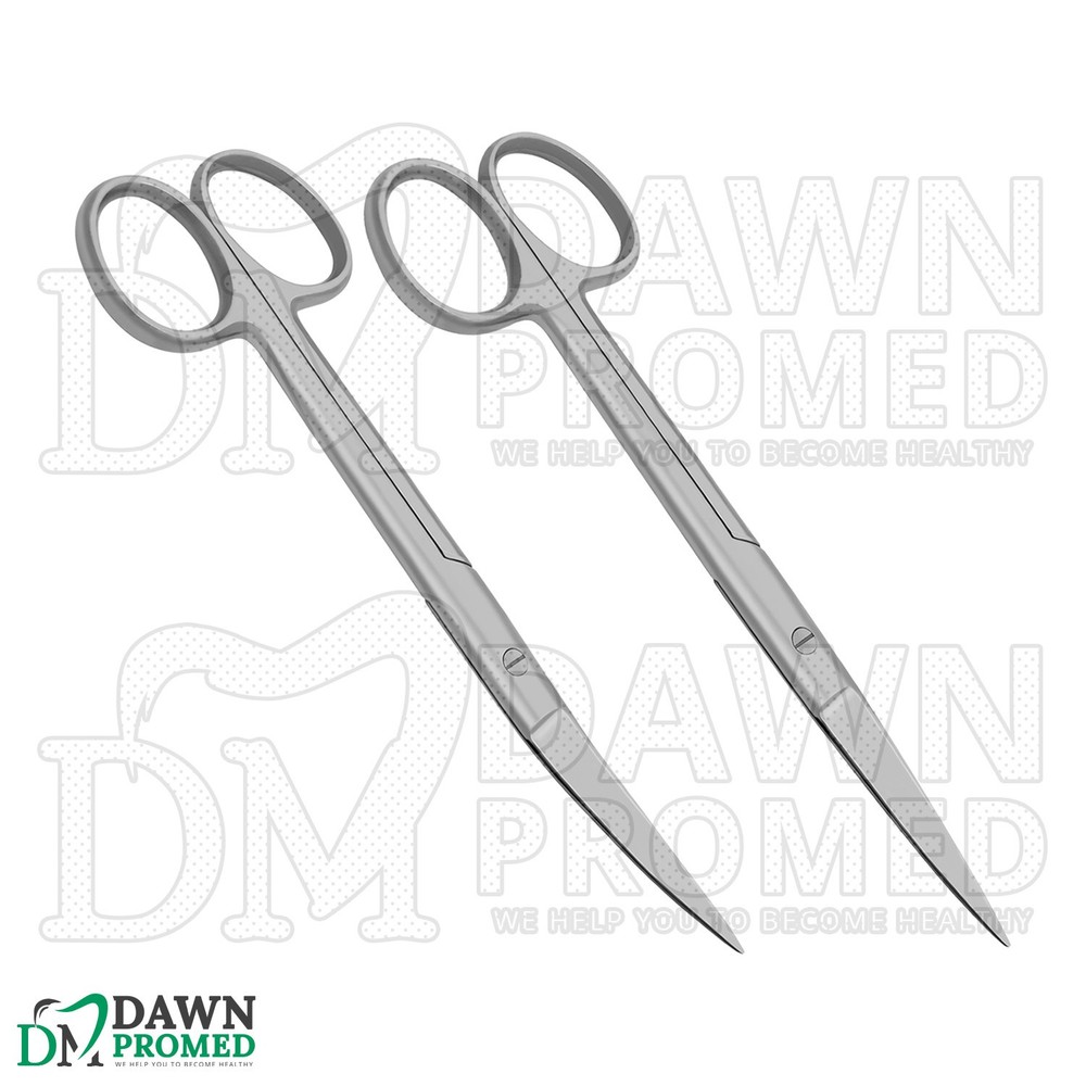 2 Pcs Operating Scissors 5.5" Straight & Curved Sharp Sharp Round Pattern Set