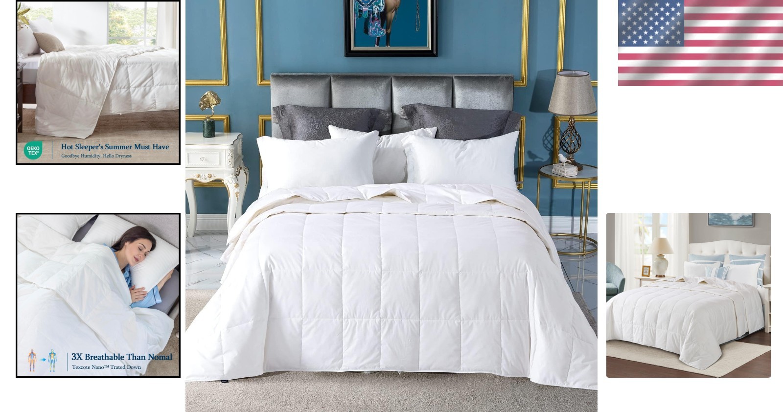 Down Comforter King Size Lightweight Cool Summer Duvet Insert 106x90 inches