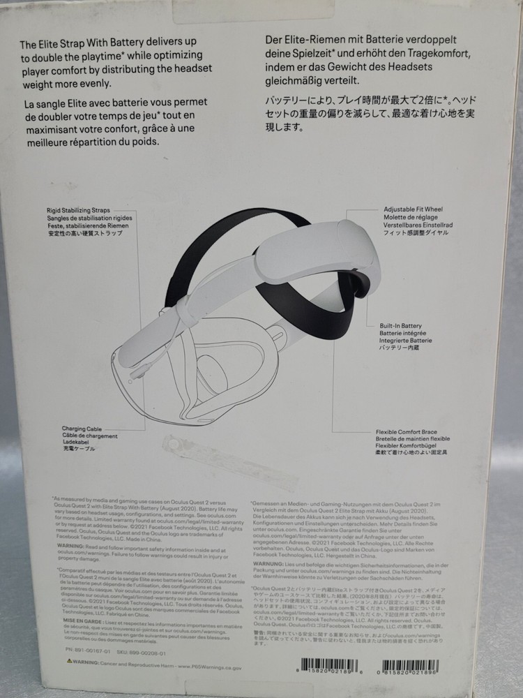 OPEN BOX OCULUS QUEST 2 ELITE STRAP W BATTERY HEADSET FROM FACEBOOK