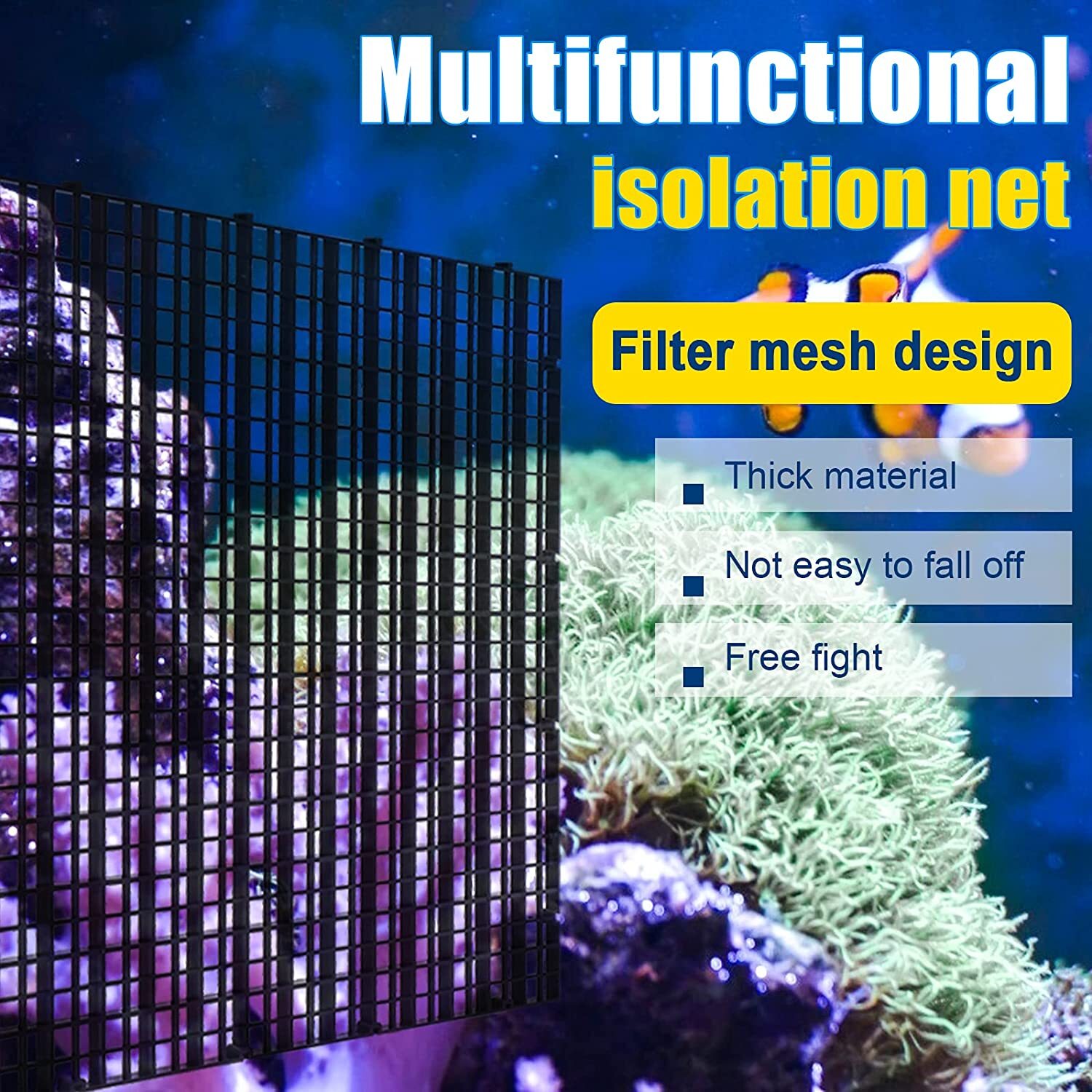 4pcs Aquarium Divider Tray Egg Crate Grid Fish Tank Divider Bottom Isolation