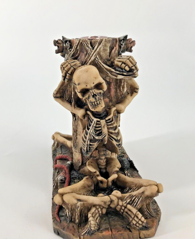 Chained Skeletons Taper Candle Holder