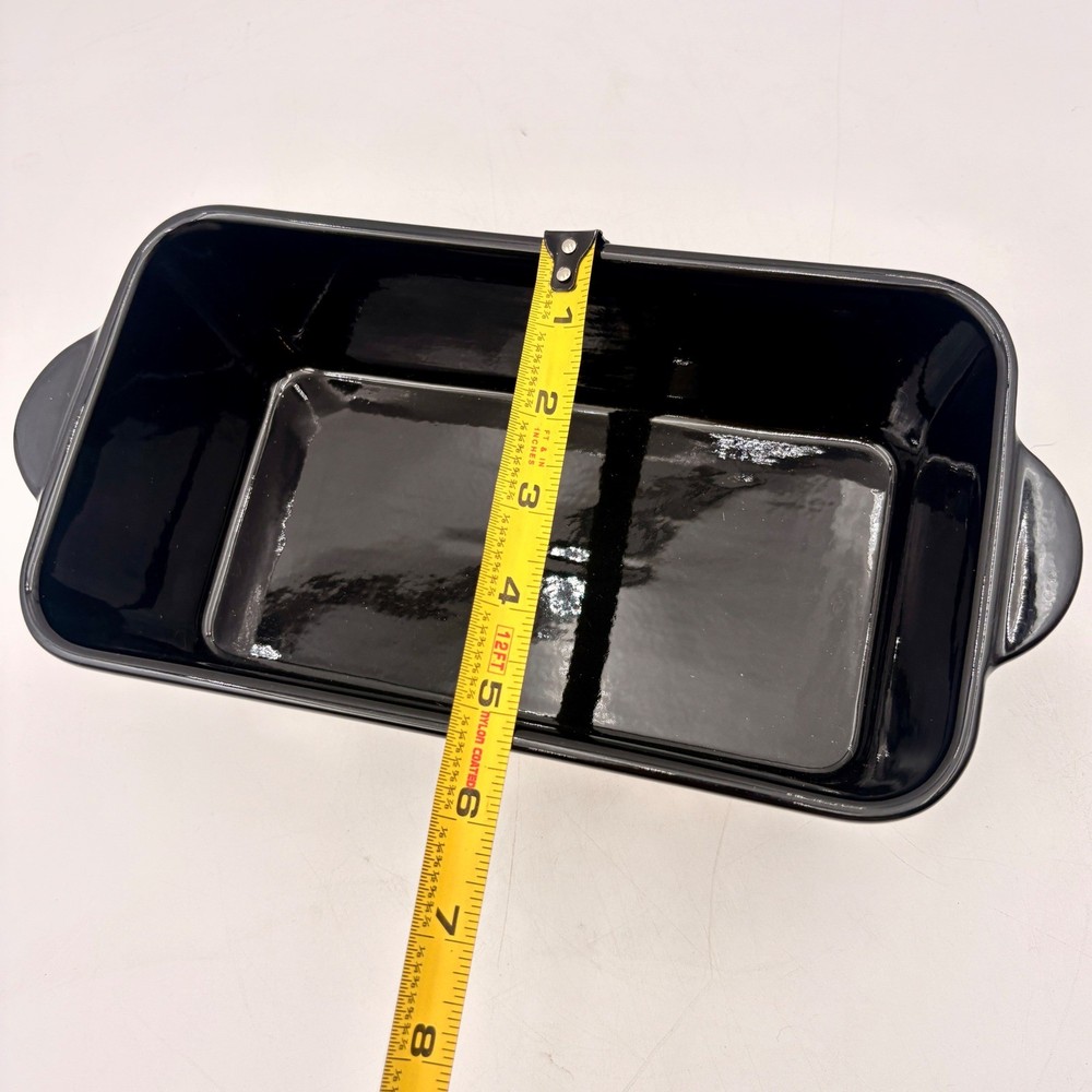 Black and White Checkered Ceramic Loaf Pan Rectangular Baking Dish Courtly Check