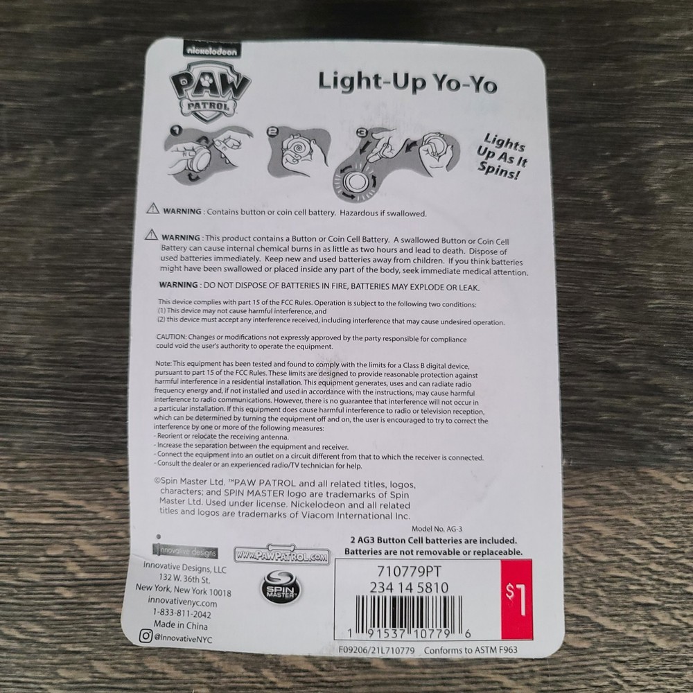 NIB Paw Patrol Light-Up Yo-Yo