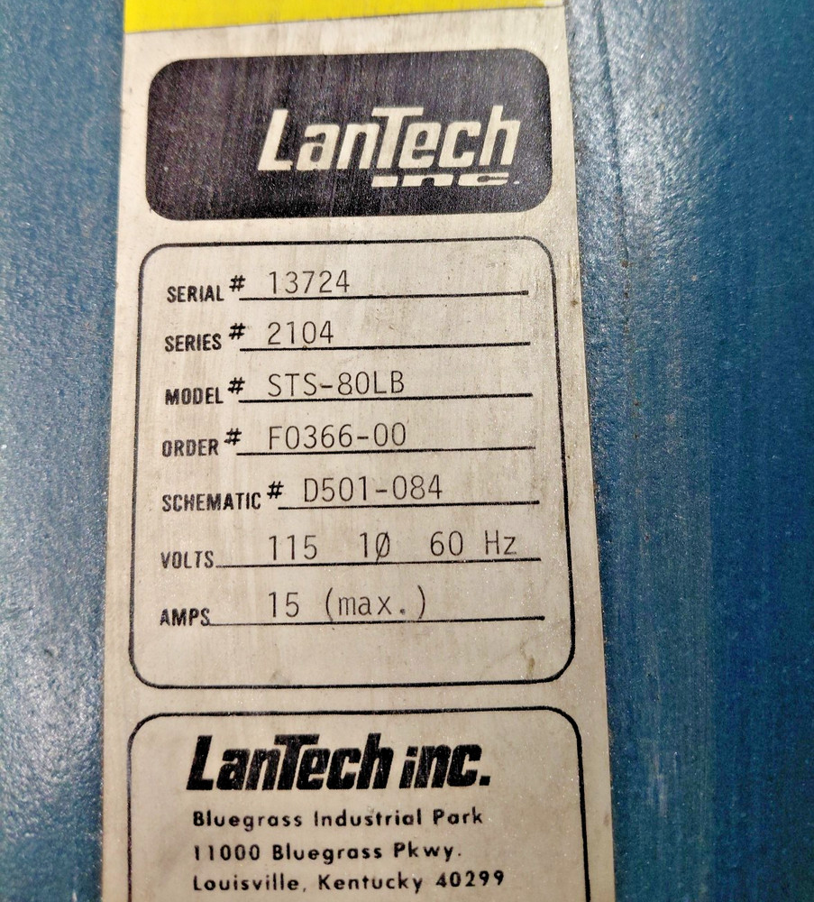 LANTECH STS-80LB Semi-Automatic Stretch Wrapper USED 48" platform 110 V