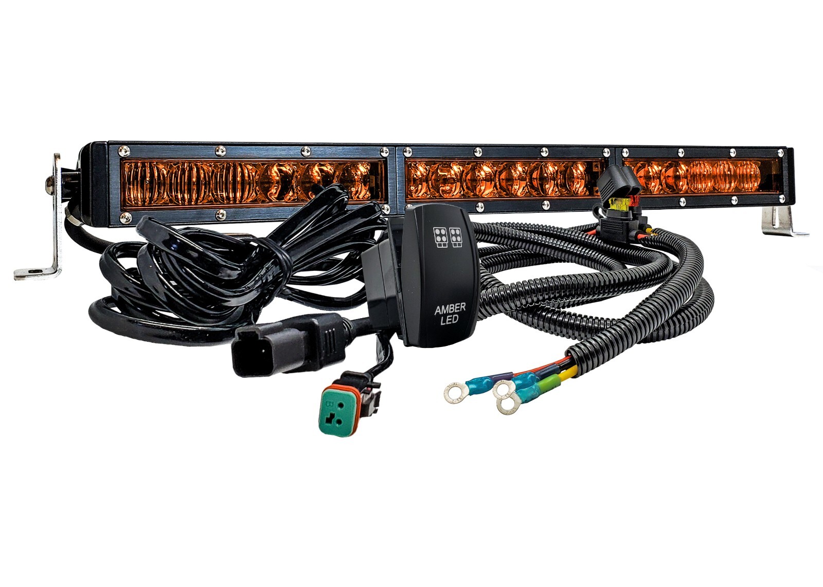 Shock Tower 90W Amber LED Lightbar Plug & Play Wiring Harness Can-Am X3 Max RS