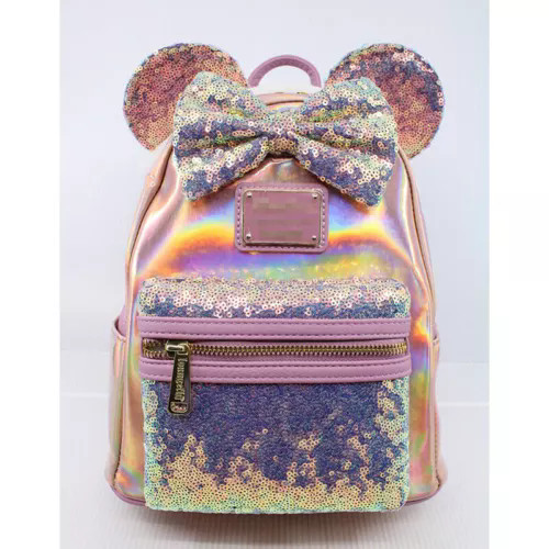 Minnie Mouse Loungefly Sequin Backpack Women Girls Shoulder Bag Handbag Disney