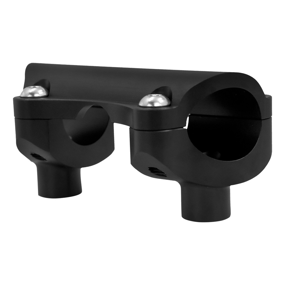 Black 1.25" Handlebar Riser Tip Clamp Kit 2" Large Fit For Harley