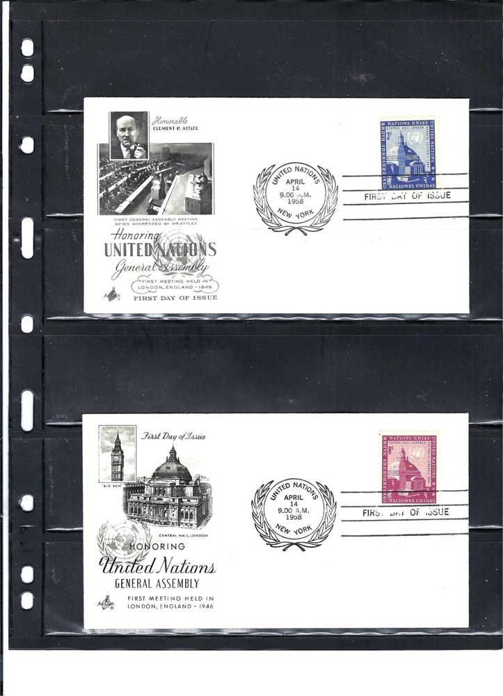 1958 GENERAL ASSEMBLY FDC's - Scott# 61/62 - ARTCRAFT Cachet (36)