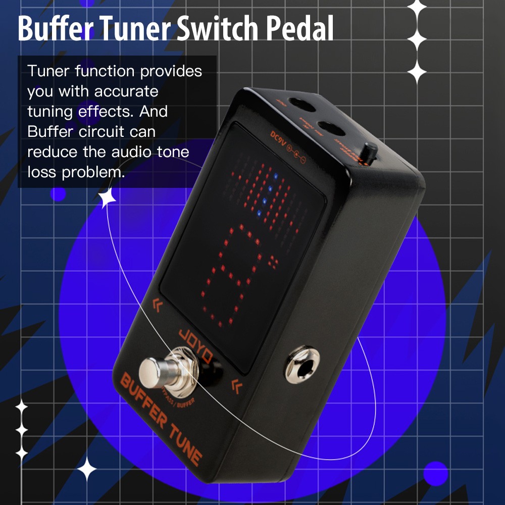JOYO Buffer Tuner Pedal Built-in Buffer with Accurate Tuning and LED Screen