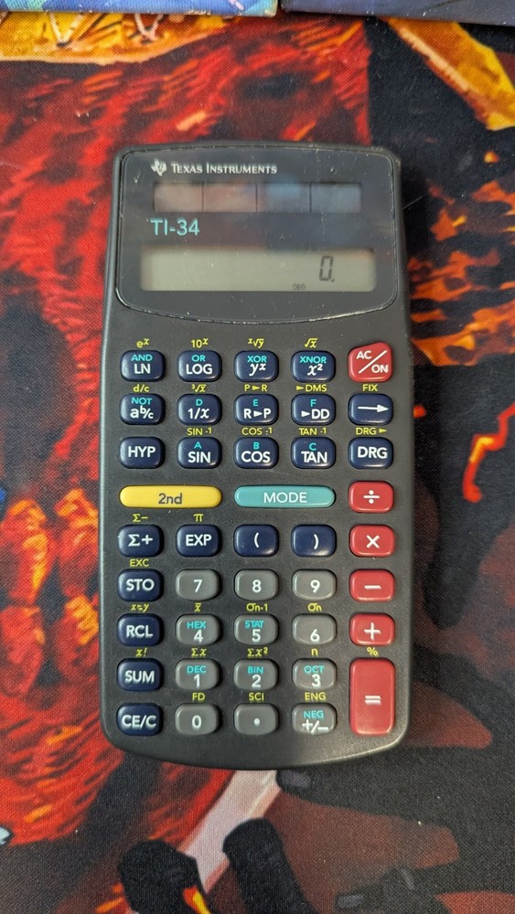 Vintage Texas Instruments TI-34 Calculator - Tested & Working No Cover