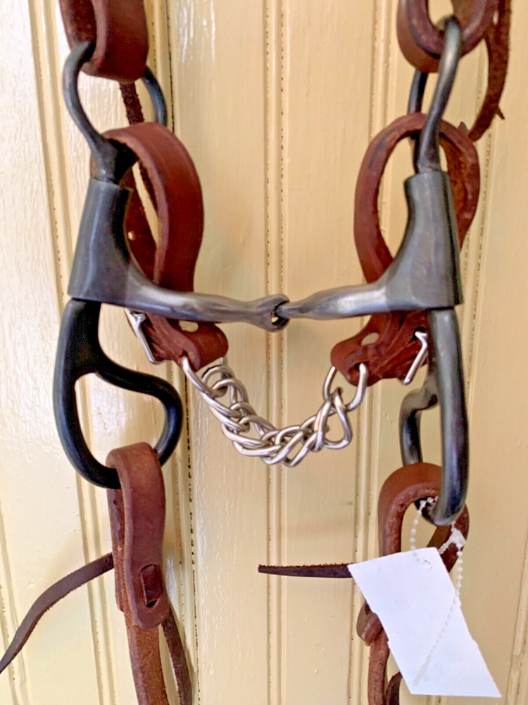 Dutton Smooth Tear Drop BIT & COMPLETE BRIDLE SET Headstall, Reins, & Curb Strap