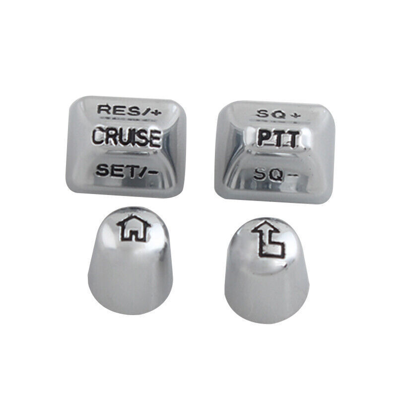13pcs Chrome Hand Control Switch Housing Button Cap For Harley Touring #2014-19