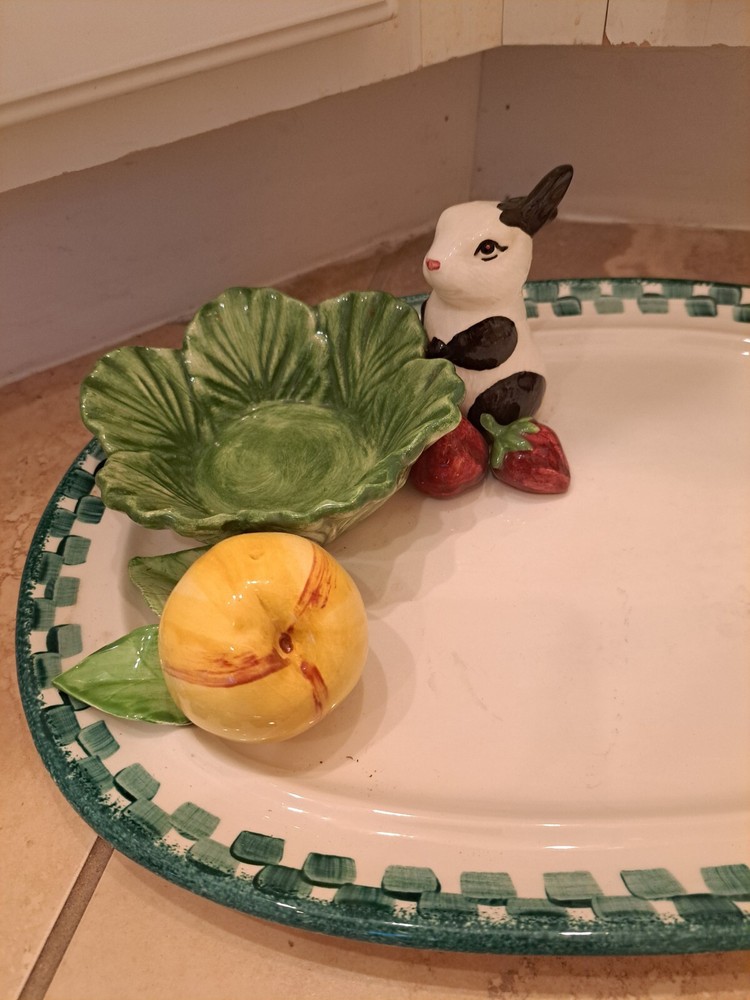 Cali pottery serving tray, bunny