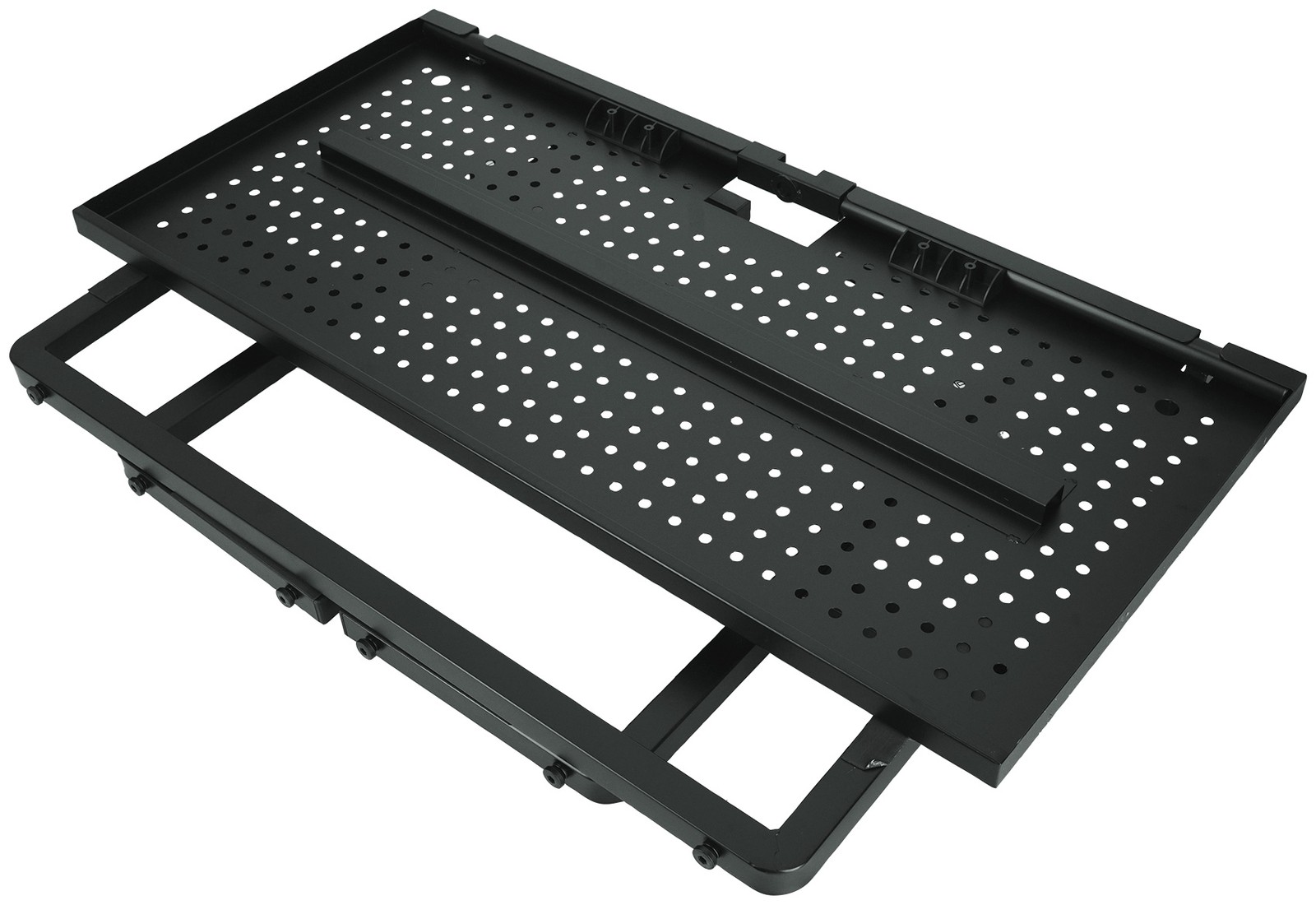 Quik Lok DJ233 Foldable DJ Table Workstation w/Perforated Shelf for Ventilation