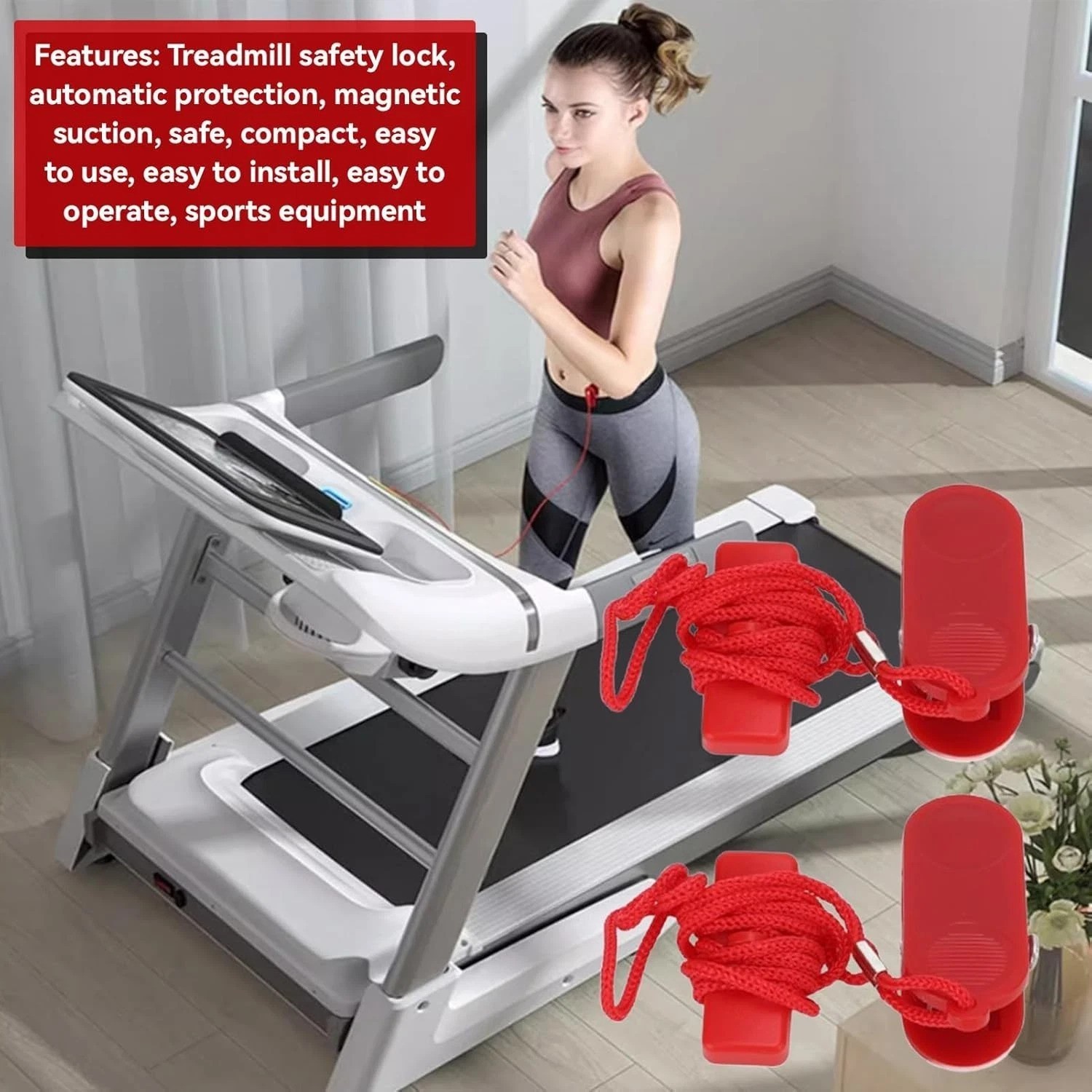 Universal Magnetic Fitness Treadmill Safety Key - Quick Installation & Secure