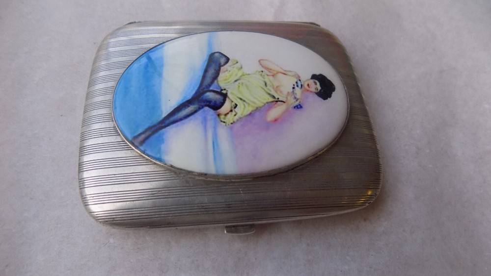 SILVER 800 AND ENAMEL CIGARETTE CASE